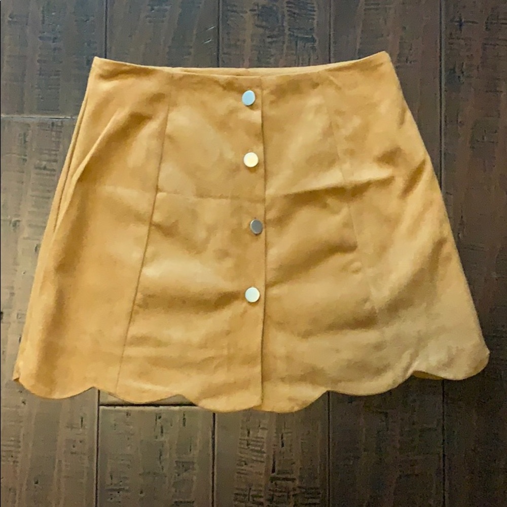 Brown suede skirt